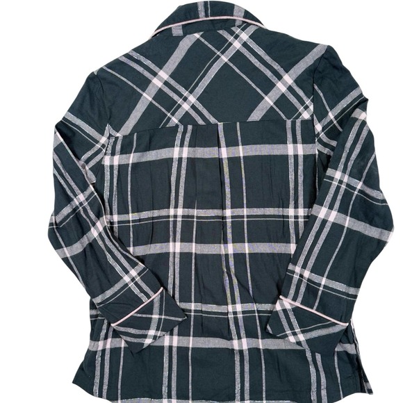 Soma Flannel Long Sleeve Notch Collar Button Up Pajama Top Womens XS Aspen New‎ - Picture 3 of 8